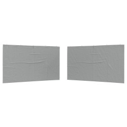 Mur de tente de fête 2 pcs Gris clair 400 x 195 cm PE et acier 583866583866