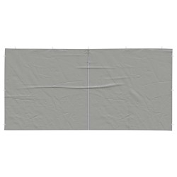 Mur de tente de fête 2 pcs Gris clair 400 x 195 cm PE et acier 583866583866