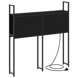 Headboard de Rangement avec Station de Charge Chêne noir 583870583870