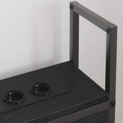 Headboard de Rangement avec Station de Charge Chêne noir 583870583870