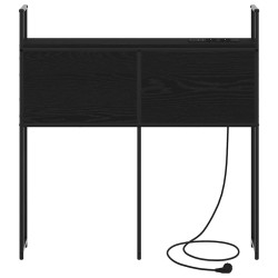 Headboard de Rangement avec Station de Charge Chêne noir 583870583870
