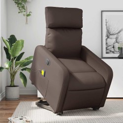 Fauteuil inclinable de massage électrique marron similicuir 583871583871
