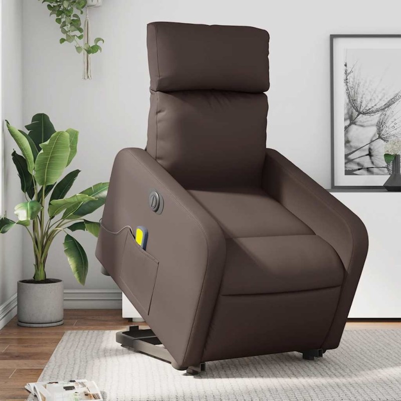 Fauteuil inclinable de massage électrique marron similicuir 583871583871