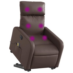 Fauteuil inclinable de massage électrique marron similicuir 583871583871