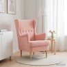 Fauteuil Rose Bouclé 583873583873