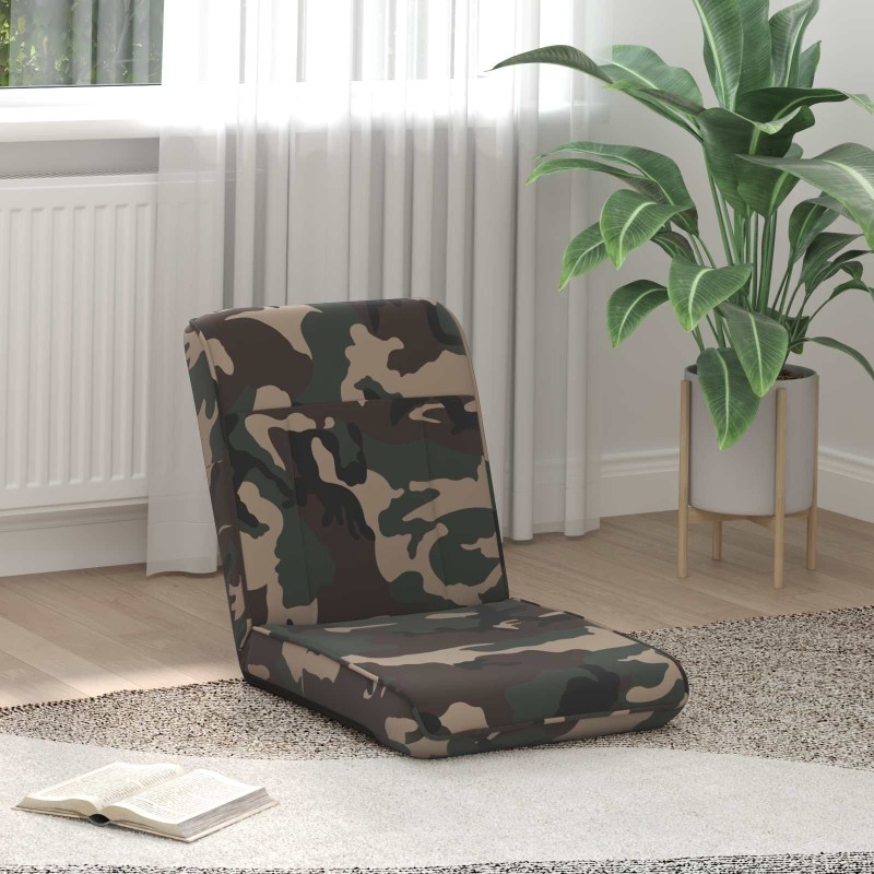 Fauteuil de sol ajustable Vert armée Tissu 583879583879