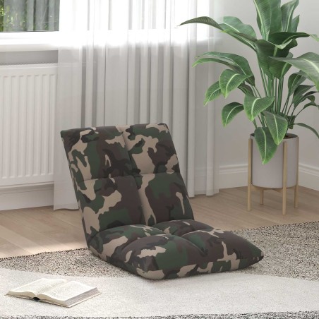 Fauteuil de sol ajustable Vert armée Tissu 583880583880