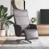 Fauteuil inclinable de massage repose-pieds gris similicuir 583889583889