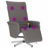 Fauteuil inclinable de massage repose-pieds gris similicuir 583889583889