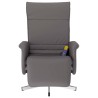 Fauteuil inclinable de massage repose-pieds gris similicuir 583889583889