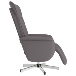Fauteuil inclinable de massage repose-pieds gris similicuir 583889583889