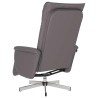 Fauteuil inclinable de massage repose-pieds gris similicuir 583889583889