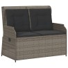 Salon de jardin 3 pcs avec coussins Gris Résine tressée 583890583890