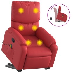 Fauteuil inclinable de massage Rouge Similicuir 583892583892