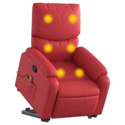 Fauteuil inclinable de massage Rouge Similicuir 583892583892