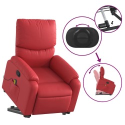 Fauteuil inclinable de massage Rouge Similicuir 583892583892