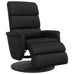 Fauteuil inclinable avec repose-pieds noir similicuir 583898583898