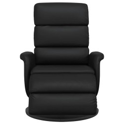 Fauteuil inclinable avec repose-pieds noir similicuir 583898583898