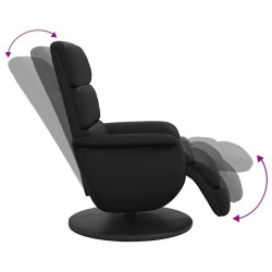 Fauteuil inclinable avec repose-pieds noir similicuir 583898583898