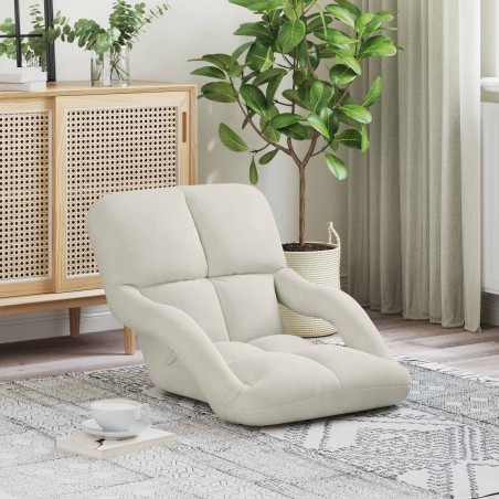 Fauteuil de sol ajustable Crème Velours 583902583902