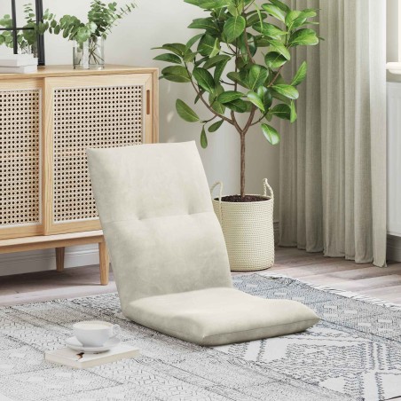 Fauteuil de sol ajustable Crème Velours 583903583903