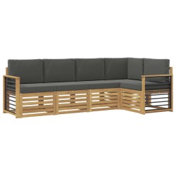 Ensemble de canapés d'extérieur 5 pcs Blanc et anthracite 583905583905