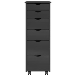Cabinet roulant Gris 34 x 39 x 93,5 cm Bois de Pin Massif 583909583909