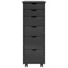 Cabinet roulant Gris 34 x 39 x 93,5 cm Bois de Pin Massif 583909583909