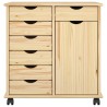 Cabinet roulant Marron 63,5 x 39 x 65,5 cm Bois de Pin Massif 583911583911
