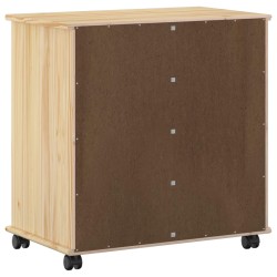 Cabinet roulant Marron 63,5 x 39 x 65,5 cm Bois de Pin Massif 583911583911
