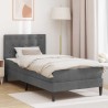 Cadre de lit avec matelas Gris foncé 100 x 200 cm Velours 583913583913