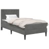 Cadre de lit avec matelas Gris foncé 100 x 200 cm Velours 583913583913