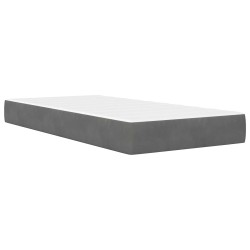 Cadre de lit avec matelas Gris foncé 100 x 200 cm Velours 583913583913
