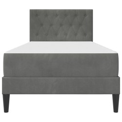 Cadre de lit avec matelas Gris foncé 100 x 200 cm Velours 583913583913