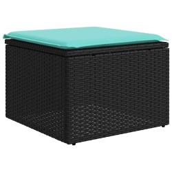 Ensemble de canapé de jardin 5 pcs avec coussins noir résine tressée 583920583920