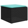 Ensemble de canapé de jardin 5 pcs avec coussins noir résine tressée 583920583920
