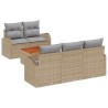 Ensemble de canapé de jardin 6 pcs Beige et Gris clair 583924583924