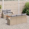 Ensemble de canapé de jardin 6 pcs Beige et Gris clair 583924583924