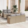 Ensemble de canapé de jardin 6 pcs Beige et gris polyrotin 583925583925