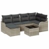 Ensemble de canapé de jardin 7 pcs Gris clair Poly rotin 583932583932