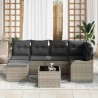 Ensemble de canapé de jardin 7 pcs Gris clair Poly rotin 583932583932