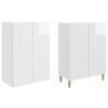 Ensemble de Meubles 2 pcs Blanc brillant 66 x 34,5 x 90 cm 583944583944