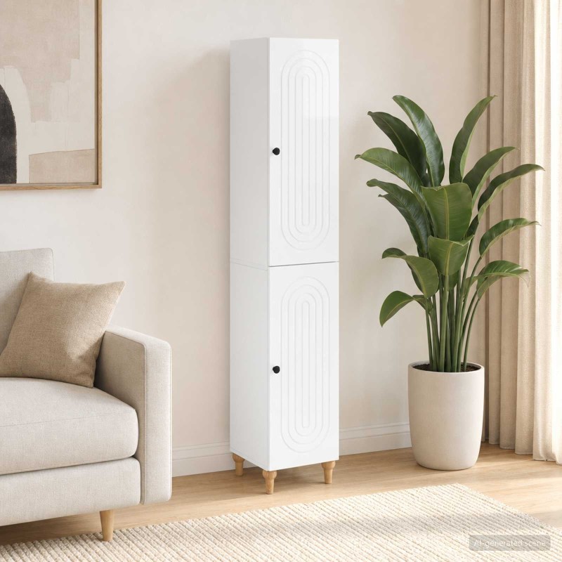 Ensemble de Meubles 2 pcs Blanc brillant Bois d'ingénierie 583952583952
