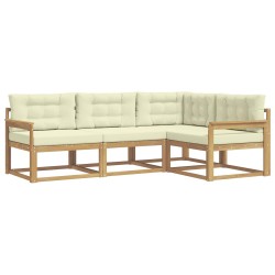 Ensemble de canapés d'extérieur 3 pcs Blanc et crème Polyester 583971583971
