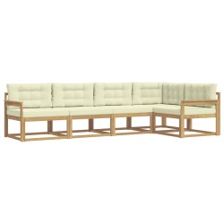 Ensemble de canapés d'extérieur 4 pcs Blanc et crème Polyester 583977583977