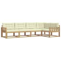 Ensemble de canapés d'extérieur 4 pcs Blanc et crème Polyester 583978583978