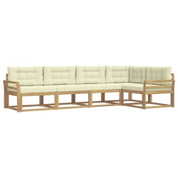 Ensemble de canapés d'extérieur 4 pcs Blanc et crème Polyester 583979583979
