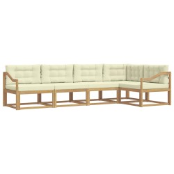 Ensemble de canapés d'extérieur 4 pcs Blanc et crème Polyester 583980583980