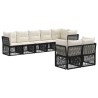 Ensemble de canapé de jardin 8 pcs Noir polyrotin 583983583983