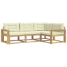 Ensemble de canapés d'extérieur 3 pcs Blanc et crème Polyester 583985583985